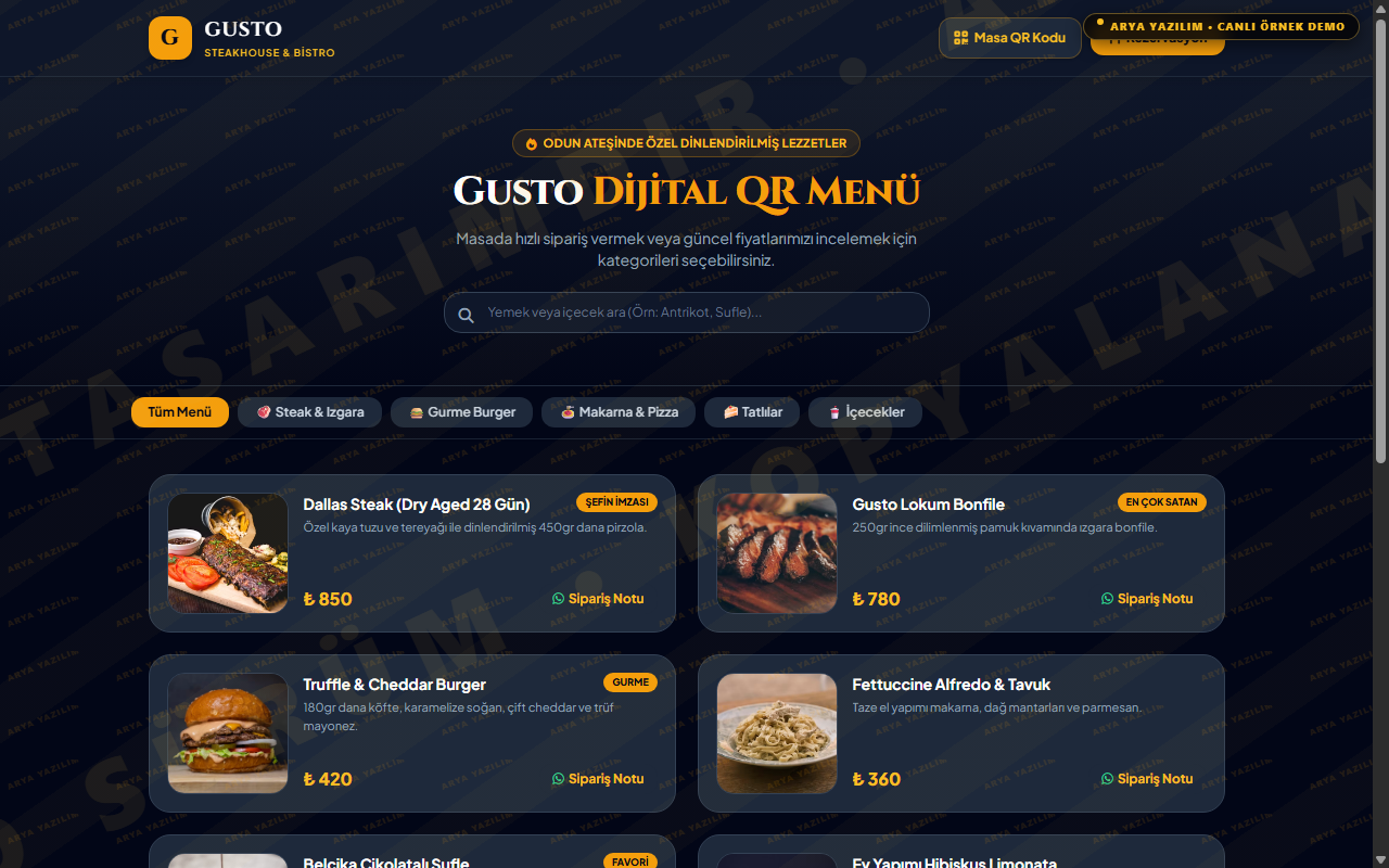 Gusto Steakhouse QR